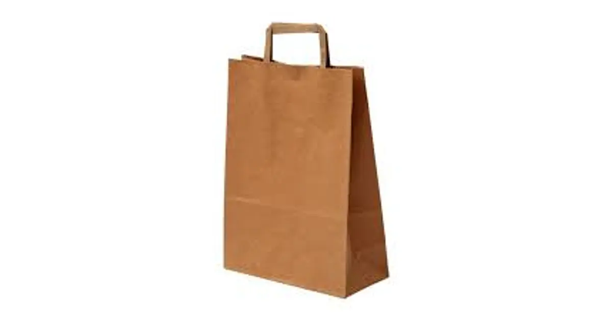 bolsa kraft con manija rubi 26x16x30