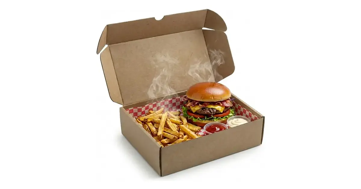 caja microcorrugada hamburguesa con papas